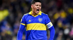 Marcos Rojo of Boca Juniors celebrates after scoring