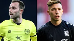 Christian Eriksen and Lisandro Martinez of Manchester United