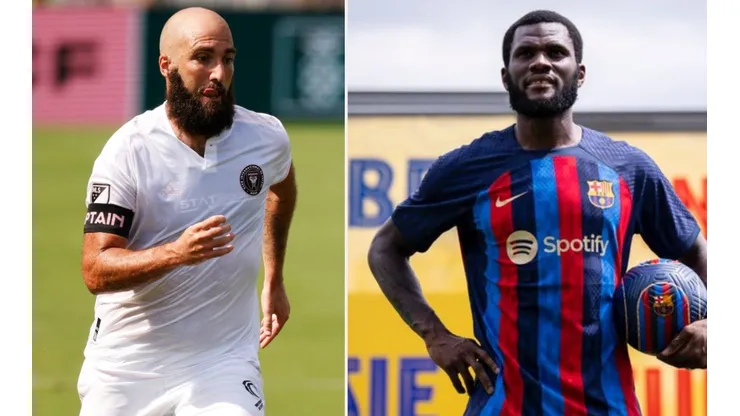 Gonzalo Higuain and Franck Kessie, Inter Miami vs FC Barcelona