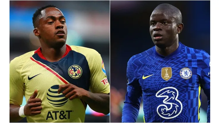 Alex Ibarra Mina of America (L) and Ngolo Kante of Chelsea (R)