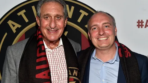 Atlanta owner Arthur Blank and former professional soccer player Darren Eales attend the MLS Atlanta Launch Event at SOHO on July 7, 2015 in Atlanta, Georgia.