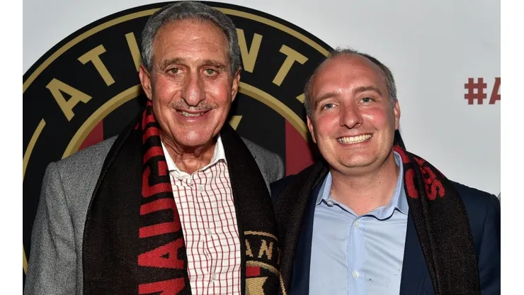 Atlanta owner Arthur Blank and former professional soccer player Darren Eales attend the MLS Atlanta Launch Event at SOHO on July 7, 2015 in Atlanta, Georgia.