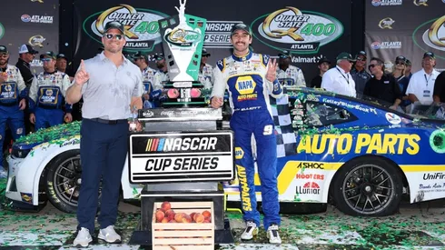 Chase Elliott, winner of the Quaker State 400