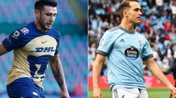 Eduardo Salvio of Pumas UNAM and Denis Suarez of Celta de Vigo