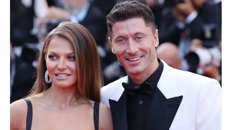 Anna Lewandowska and Robert Lewandowski attend the screening of "Elvis" during the 75th annual Cannes film festival at Palais des Festivals on May 25, 2022 in Cannes, France.
