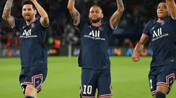 Lionel Messi, Neymar and Kylian Mbappe of PSG