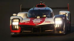 Toyota Gazoo Racing GR010 Hybrid of Sebastien Buemi, Brendon Hartley, and Ryo Hirakawa drives during the 24 Hours of Le Mans