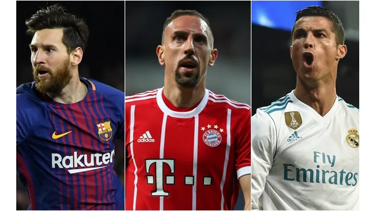 Lionel Messi, Franck Ribery, and Cristiano Ronaldo