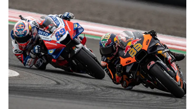 MotoGP rider Brad Binder of South Africa and Jorge Martin of Spain