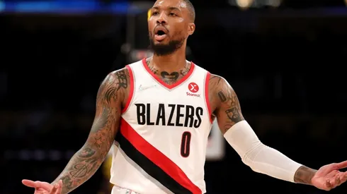 Damian Lillard in action during the 2021-22 NBA season.