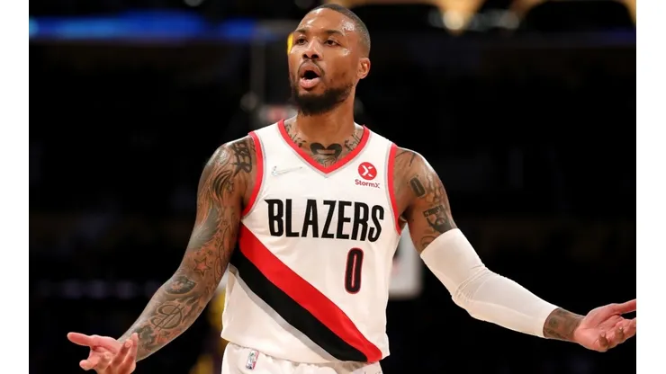 Damian Lillard in action during the 2021-22 NBA season.