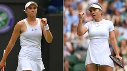 Elena Rybakina (left) and Simona Halep