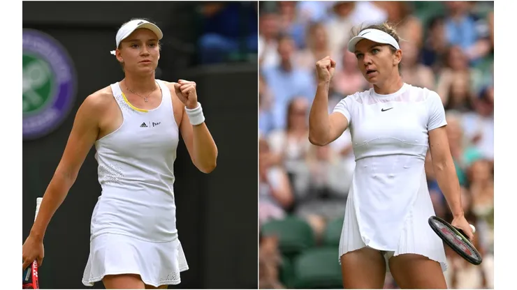 Elena Rybakina (left) and Simona Halep