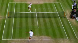 Rafael Nadal facing Taylor Fritz during Day 10 of Wimbledon 2022.