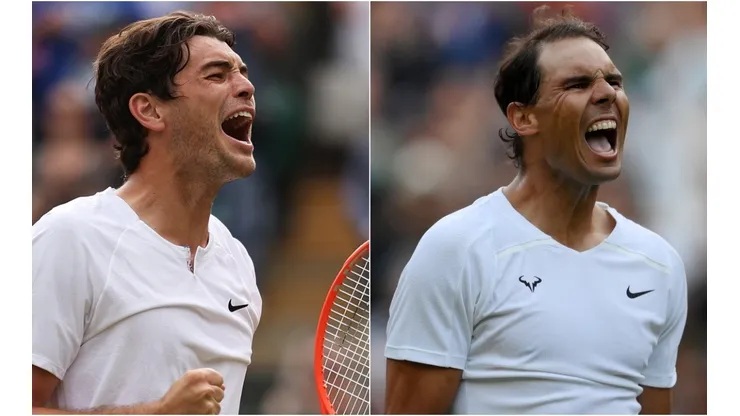 Taylor Fritz of the USA and Rafael Nadal of Spain