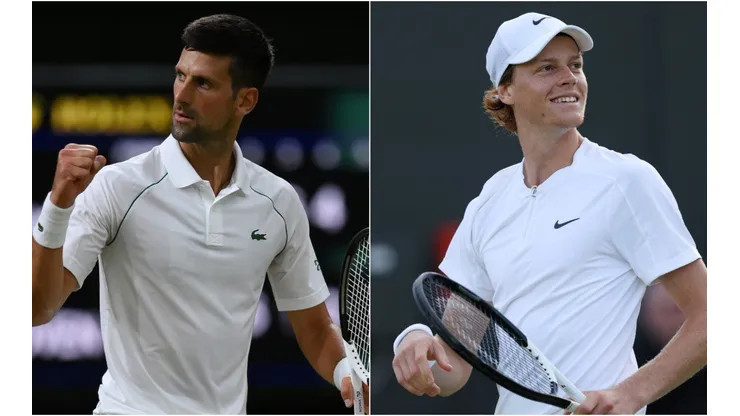 Novak Djokovic (left) and Jannik Sinner