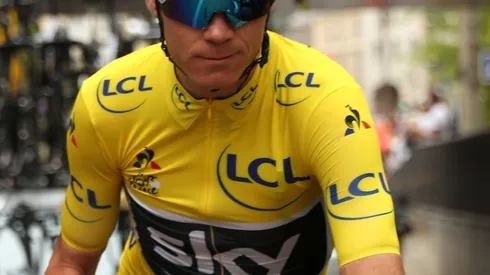 Froome during the 2017 tour with the yellow jersey