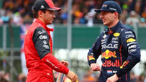 Third placed qualifier Charles Leclerc and Second placed qualifier Max Verstappen