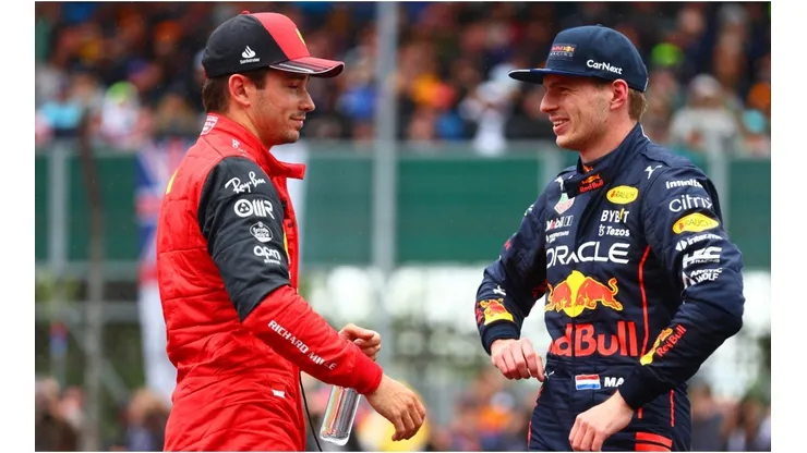 Third placed qualifier Charles Leclerc and Second placed qualifier Max Verstappen
