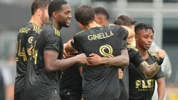 Ismael Tajouri of Los Angeles FC celebrates with teammates