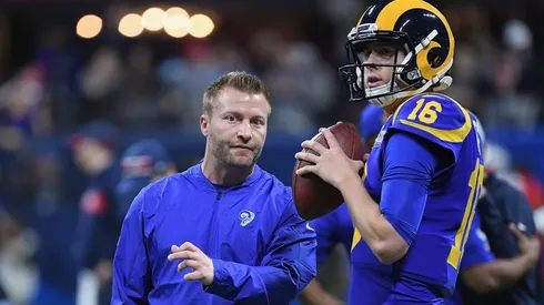 Sean McVay (left) and Jared Goff.