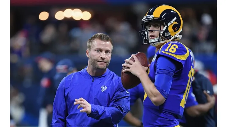 Sean McVay (left) and Jared Goff.