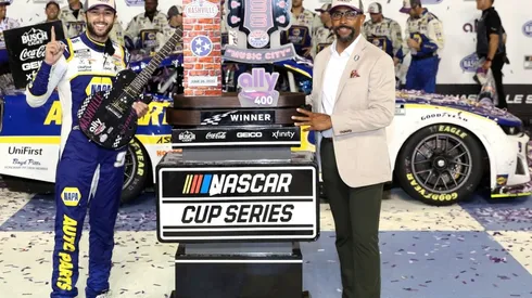 Chase Elliot after winning the NASCAR Cup Series Ally 400