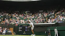 General view during the Men's Singles First Round match