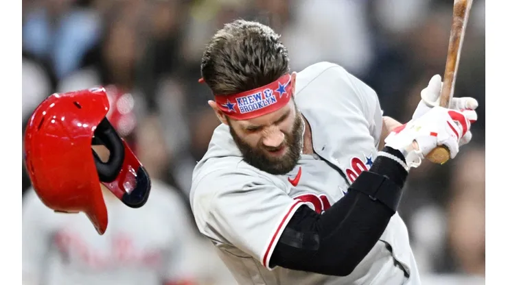 Bryce Harper was hit by a fastball from Blake Snell in the Phillies vs Padres last game of the series.