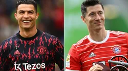 Cristiano Ronaldo of Manchester United and Robert Lewandowski of Bayern