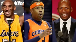 Kobe Bryant as a Los Angeles Lakers player, Allen Iverson and Ray Allen