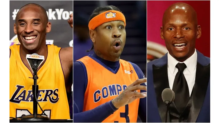 Kobe Bryant as a Los Angeles Lakers player, Allen Iverson and Ray Allen