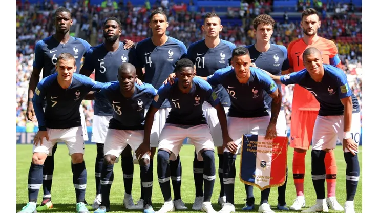 The French National Team prior to a match in Russia 2018 World Cup