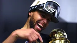 Curry after winning the 2022 NBA Finals against Celtics