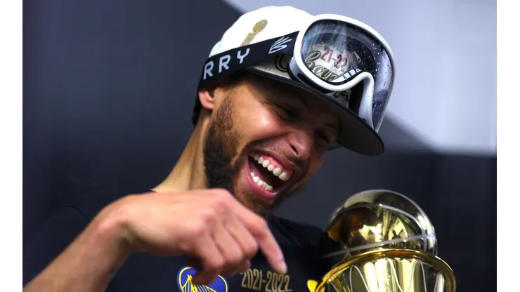 Curry after winning the 2022 NBA Finals against Celtics