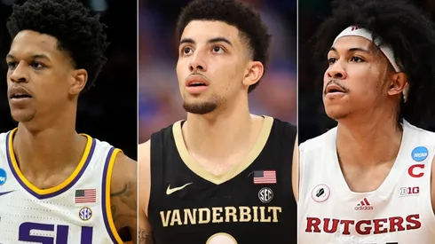 Shareef O'Neal of the LSU Tigers, Scotty Pippen Jr. of the Vanderbilt Commodores and Ron Harper Jr. of the Rutgers Scarlet Knights