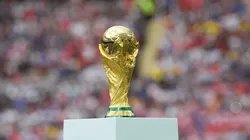 The World Cup trophy is seen during closing ceremony prior to the 2018 FIFA World Cup Final between France and Croatia at Luzhniki Stadium on July 15, 2018 in Moscow, Russia.