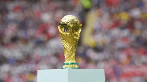 The World Cup trophy is seen during closing ceremony prior to the 2018 FIFA World Cup Final between France and Croatia at Luzhniki Stadium on July 15, 2018 in Moscow, Russia.