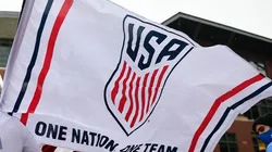 USMNT fans with flag