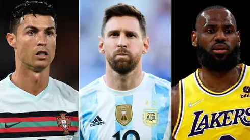 Cristiano Ronaldo, Lionel Messi, and LeBron James