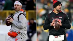 Baker Mayfield (left) and Jimmy Garoppolo.