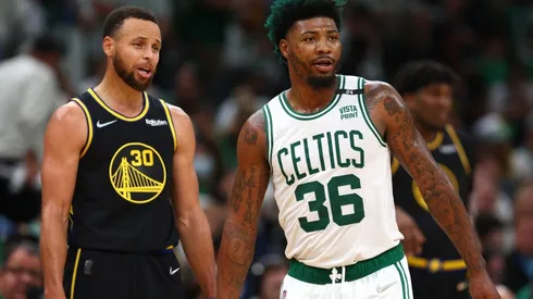 Marcus Smart and Stephen Curry