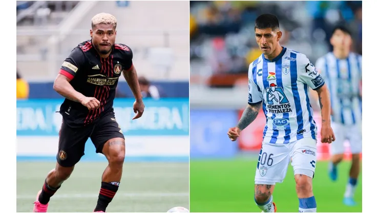 Josef Martinez of Atlanta United (left) and Victor Guzman of Pachuca