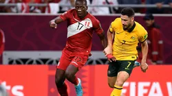 Luis Advincula of Peru against Mathew Leckie of Australia.