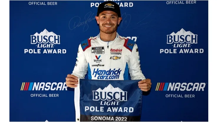 Kyle Larson, poleman of the Toyota Save Mart 350