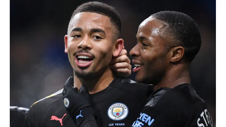Gabriel Jesus and Sterling of Manchester City