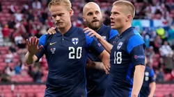 Joel Pohjanpalo of Finland celebrates after scoring