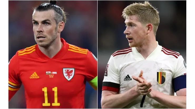 Gareth Bale of Wales and Kevin De Bruyne of Belgium
