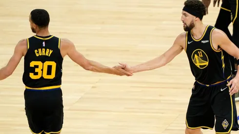 Stephen Curry (left) and Klay Thompson.