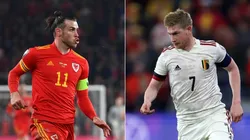 Gareth Bale of Wales and Kevin De Bruyne of Belgium